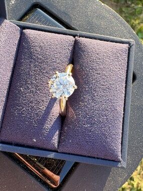 2.02ct Round Brilliant Diamond G VS2 14k Gold Solitaire Cert Engagement Ring Sz7